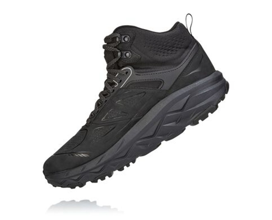 Hiking Boots Mens - Hoka One One Challenger Mid GORE-TEX - Black - LVNYIQF-56